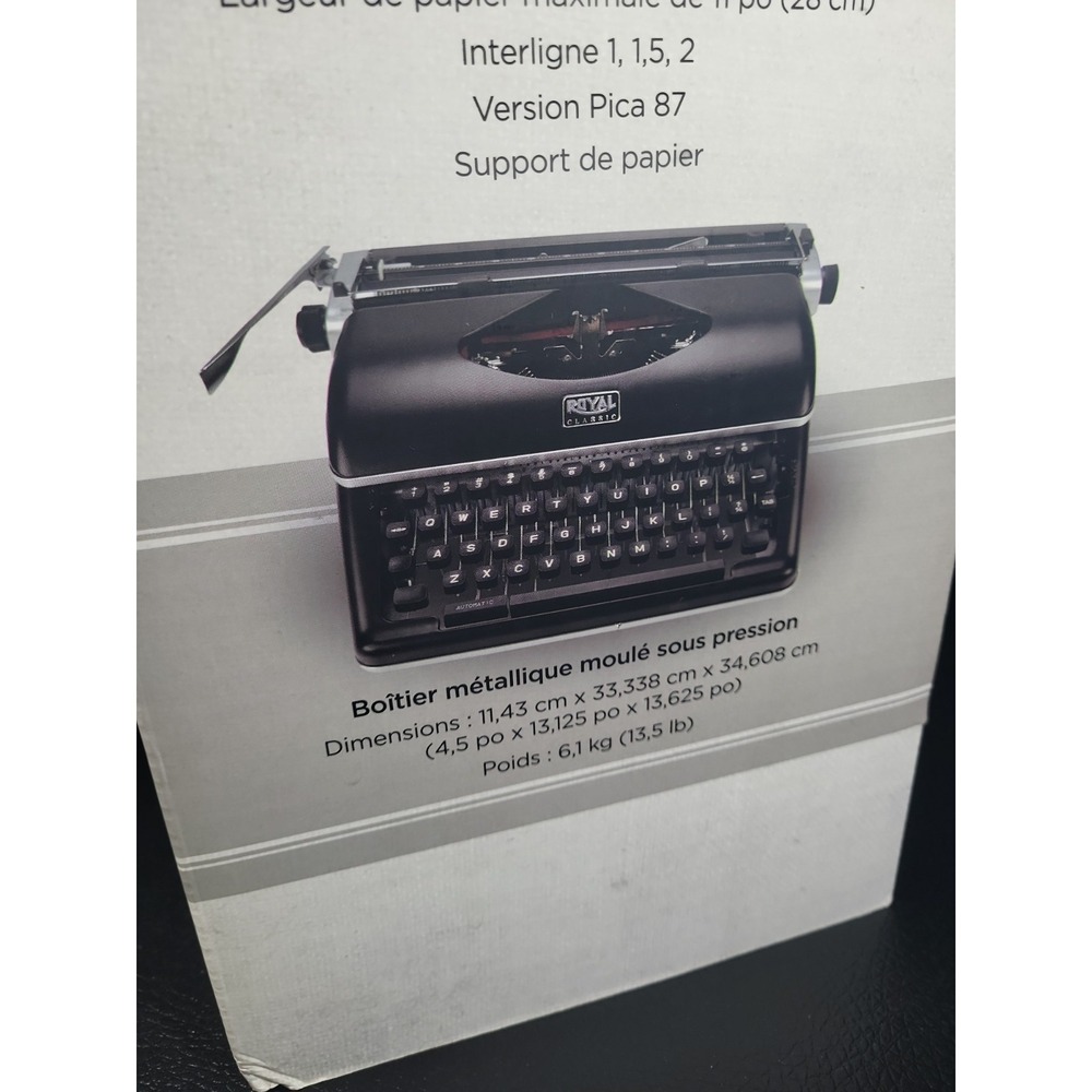 Royal Classic Manual Typewriter Black Open Box New Condition*sealed Inside Box - Picture 10 of 14